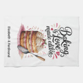 Gepersonaliseerd bakken is liefde gemaakt eetbaar theedoek (Horizontaal)