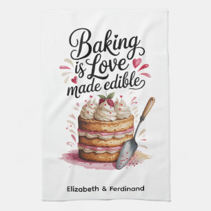 Gepersonaliseerd bakken is liefde gemaakt eetbaar theedoek