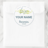 Gepersonaliseerd bakkerijlabel + Jouw naam Ronde Sticker (Tas)