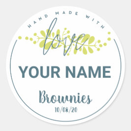 Gepersonaliseerd bakkerijlabel + Jouw naam Ronde Sticker