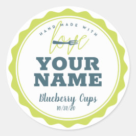 Gepersonaliseerd bakkerijlabel + Jouw naam Ronde Sticker