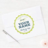 Gepersonaliseerd bakkerijlabel + Jouw naam Ronde Sticker (Envelop)