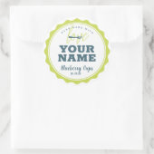 Gepersonaliseerd bakkerijlabel + Jouw naam Ronde Sticker (Tas)