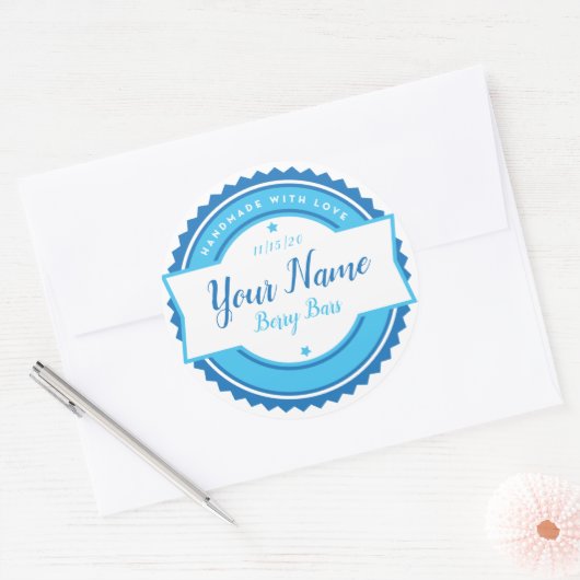 Gepersonaliseerd bakkerijlabel ronde sticker (Envelop)