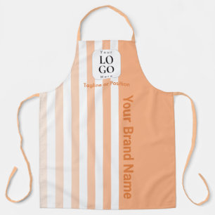 Gepersonaliseerd bakkerijuniform schort met perzik