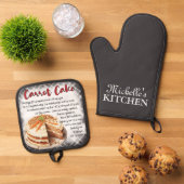 Gepersonaliseerd bakrecept voor worteltaart ovenwant & pannenlap set (Top down)