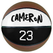 Gepersonaliseerd Ball Player Number Black White Basketbal (Voorkant)