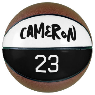 Gepersonaliseerd Ball Player Number Black White Basketbal