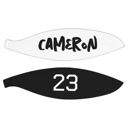 Gepersonaliseerd Ball Player Number Black White Basketbal (Panelen)