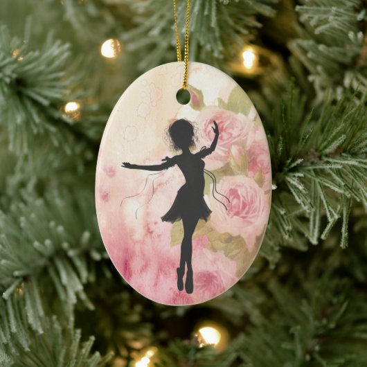 Gepersonaliseerd Ballerina op Roze ballet Keramisch Ornament (Boom)