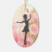 Gepersonaliseerd Ballerina op Roze ballet Keramisch Ornament (Links)