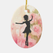 Gepersonaliseerd Ballerina op Roze ballet Keramisch Ornament (Voorkant)