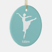Gepersonaliseerd Ballerina Silhouette Keramisch Ornament (Rechts)