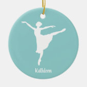 Gepersonaliseerd Ballerina Silhouette Keramisch Ornament (Voorkant)