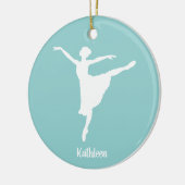 Gepersonaliseerd Ballerina Silhouette Keramisch Ornament (Links)