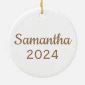 Gepersonaliseerd Ballet Dancer cadeau, Gepersonali Keramisch Ornament (Achterkant)