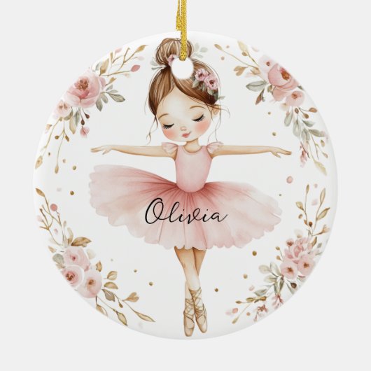 Gepersonaliseerd balletmeisje keramisch ornament (Achterkant)