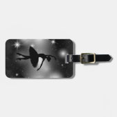 Gepersonaliseerd balletsilhouet bagagelabel (Voorkant horizontaal)