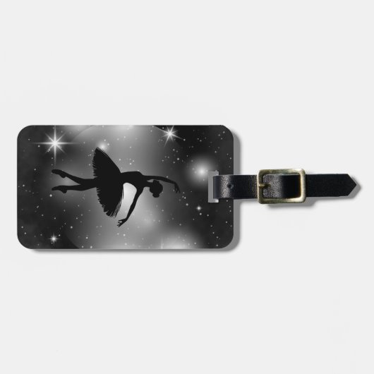 Gepersonaliseerd balletsilhouet bagagelabel (Voorkant horizontaal)