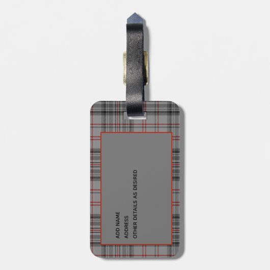 Gepersonaliseerd Balmoreel Tartan Mannen Bagagelab Bagagelabel (Achterkant verticaal)