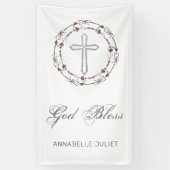 Gepersonaliseerd baptisme God Bless Christelijk Cr Spandoek (Verticaal)
