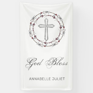 Gepersonaliseerd baptisme God Bless Christelijk Cr Spandoek