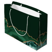 Gepersonaliseerd Bar Mitzvah Mazel Tov Green Gold Groot Cadeauzakje (Achterkant Gekanteld)