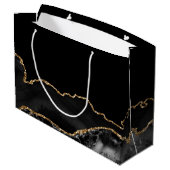 Gepersonaliseerd Bar Mitzvah Mazel Tov Zwart Goud Groot Cadeauzakje (Achterkant Gekanteld)