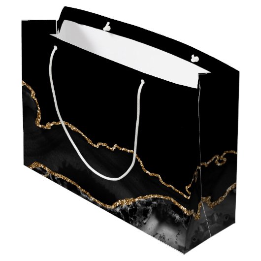 Gepersonaliseerd Bar Mitzvah Mazel Tov Zwart Goud Groot Cadeauzakje (Achterkant Gekanteld)