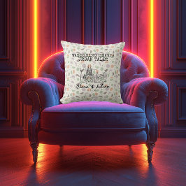 Gepersonaliseerd Barcelona Skyline Leafy Dot Patro Kussen