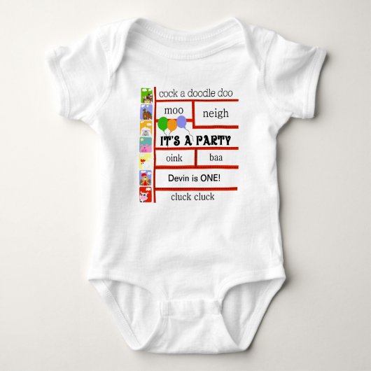 Gepersonaliseerd barnyard Animals Birthday Tshirt (Voorkant)
