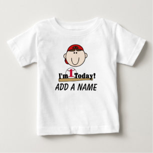 Gepersonaliseerd Baseball 1st Birthday T-shirt