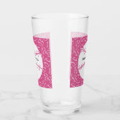 Gepersonaliseerd Baseball Softball Patroon op roze Glas (Links)