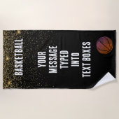 Gepersonaliseerd basketbal, Basketbal cadeau-ideeë Strandlaken (Voorkant)