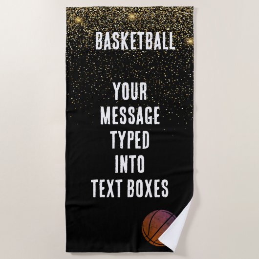 Gepersonaliseerd basketbal, Basketbal cadeau-ideeë Strandlaken (Voorkant)