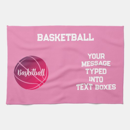 Gepersonaliseerd basketbal, Basketbal cadeau-ideeë Theedoek (Horizontaal)