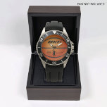 Gepersonaliseerd basketbal Mannen Horloge<br><div class="desc">Deze gepersonaliseerde mannen naar wristwatch is de perfecte manier om je liefde voor het spel van basketbal te shows. Het horloge is voorzien van een op maat ontworpen basketbal wijzerplaat met jouw naam, positie gespeeld, en de EST U kunt ook een faux elektronische handtekening toevoegen om het horloge echt uw...</div>