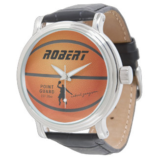 Gepersonaliseerd basketbal Mannen Vintage Horloge