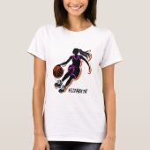 Gepersonaliseerd basketbal meisje T-shirt (Voorkant)