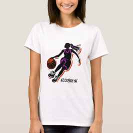 Gepersonaliseerd basketbal meisje T-shirt