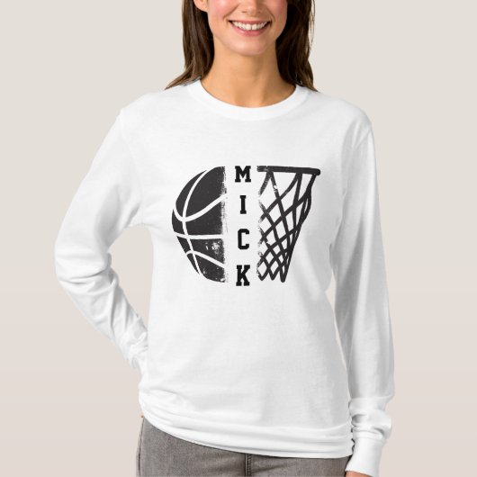 Gepersonaliseerd Basketbal met Jouw naam of Team T-shirt (Voorkant)