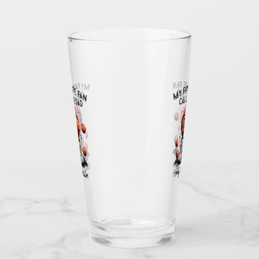 Gepersonaliseerd basketbal met kinder naam vaders  glas (Links)