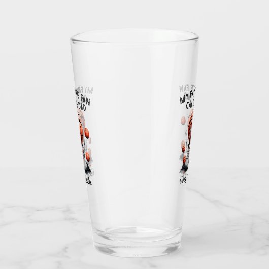 Gepersonaliseerd basketbal met kinder naam vaders glas (Rechts)