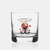 Gepersonaliseerd basketbal met kinder naam vaders  whisky glas (Voorkant)