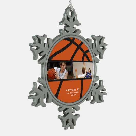 Gepersonaliseerd basketbal Ornament – Foto Snowfla (Links)