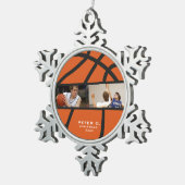 Gepersonaliseerd basketbal Ornament – Foto Snowfla (Rechts)