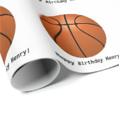 Gepersonaliseerd basketbalinpakpapier cadeaupapier (Rol Hoek)