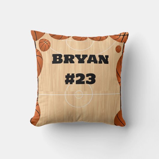 Gepersonaliseerd basketbalkussen kussen (Voorkant)