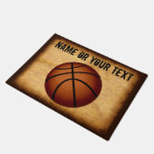 Gepersonaliseerd Basketball Deurklep, JOUW TEKST Deurmat (Schuin)