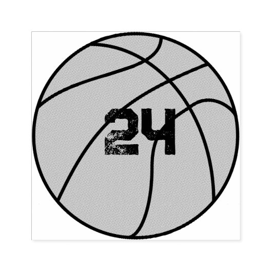 Gepersonaliseerd basketbalnummer rubberstempel (Afrduk)